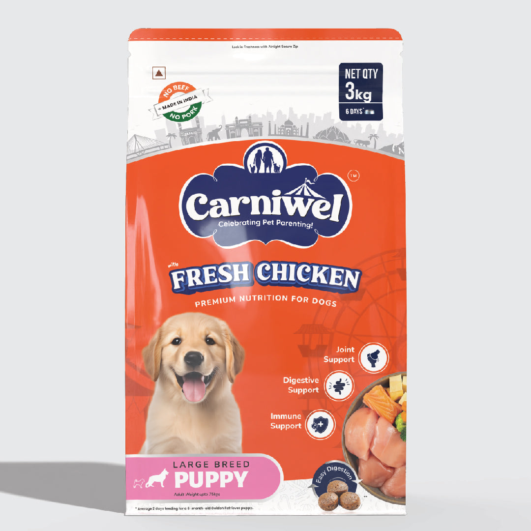 Carniwel with Fresh Chicken, Dry Dog Food for Large Breed, Puppy