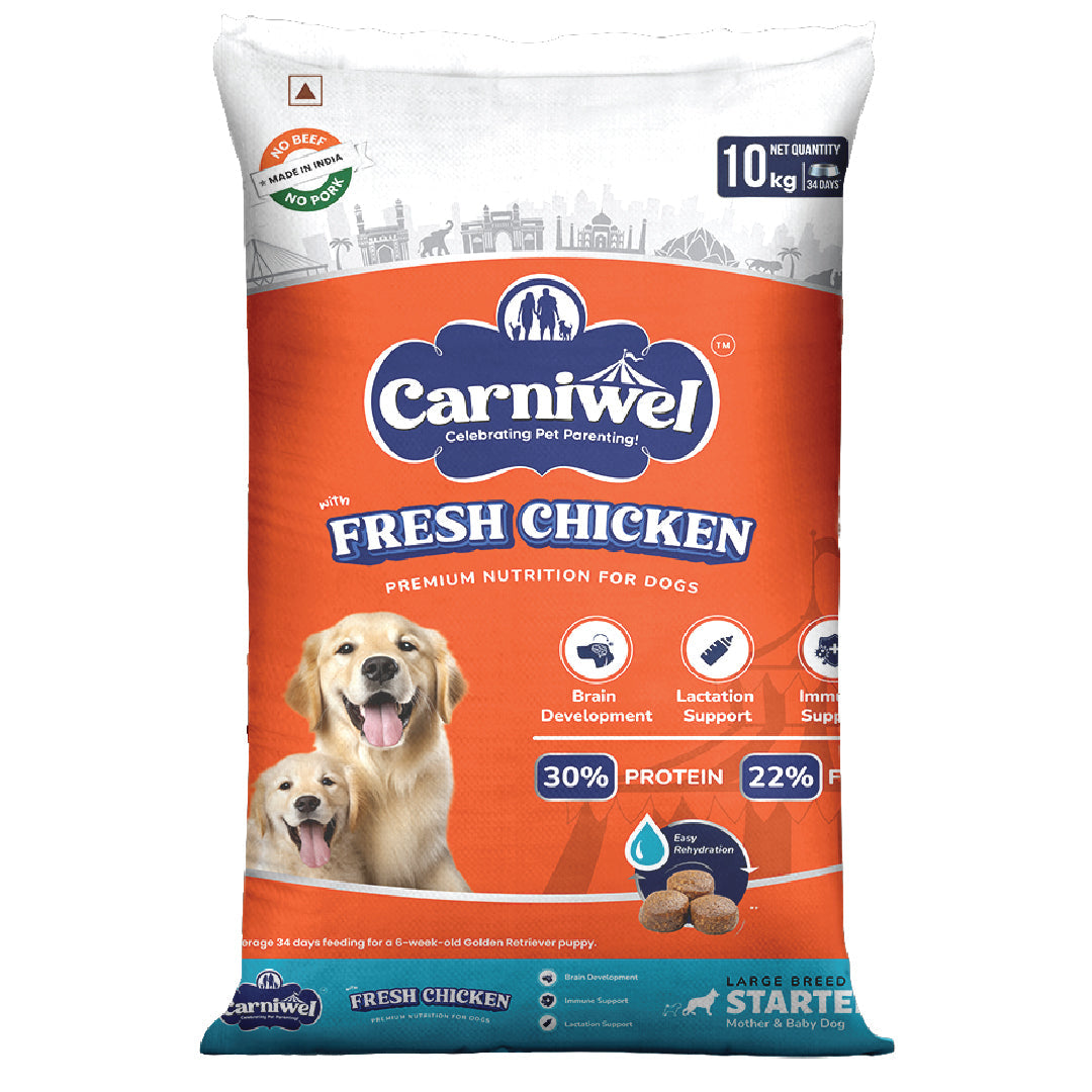 Carniwel with Fresh Chicken, Dry Dog Food for Large Breed, Starter