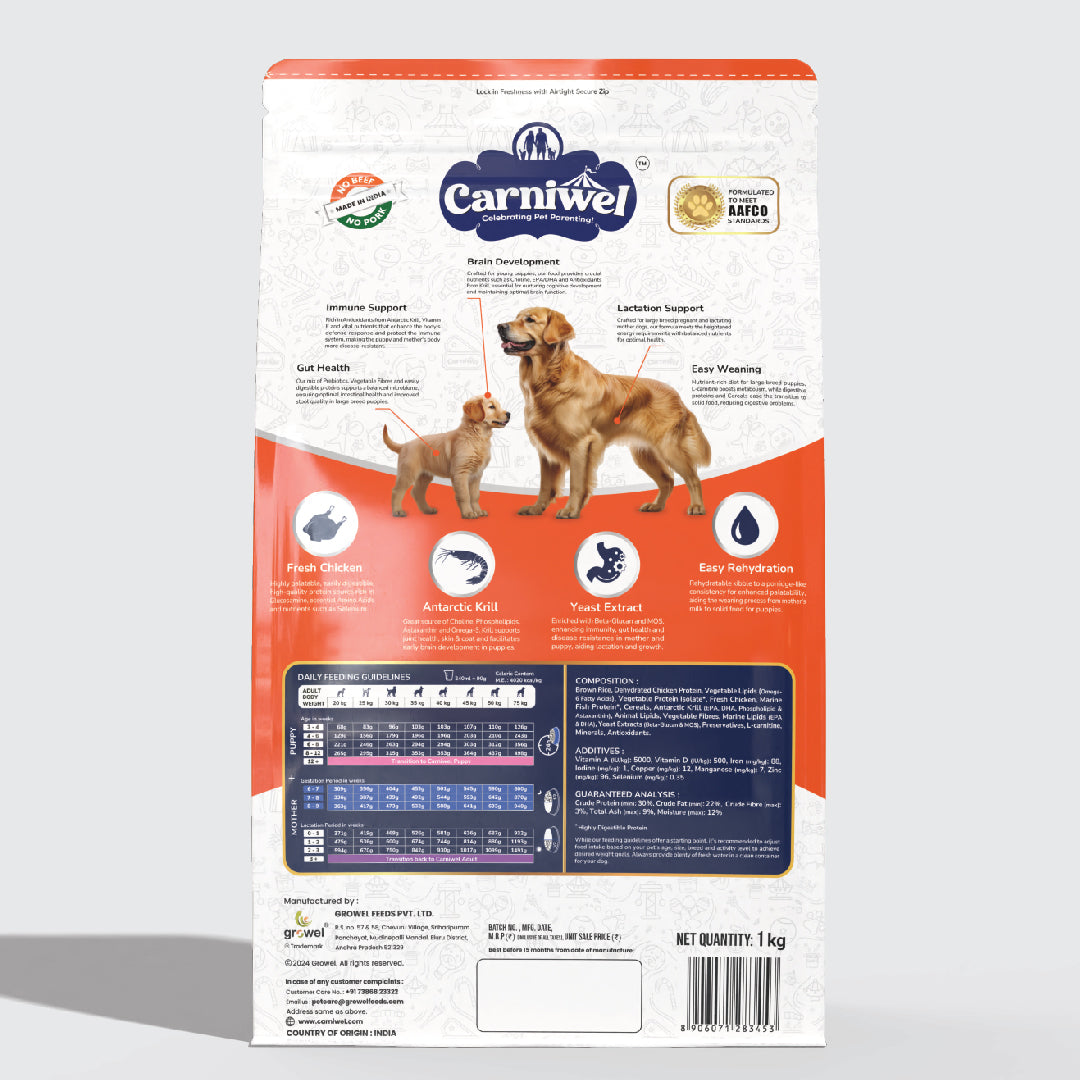 Carniwel with Fresh Chicken, Dry Dog Food for Large Breed, Starter