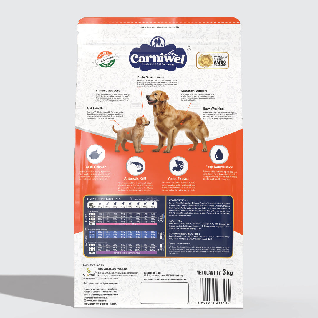 Carniwel with Fresh Chicken, Dry Dog Food for Large Breed, Starter