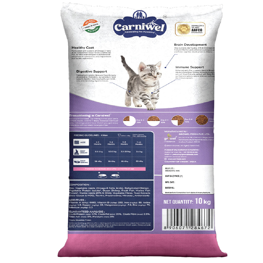 Carniwel with Fresh Fish & Shrimp, Dry Cat Food, Kitten