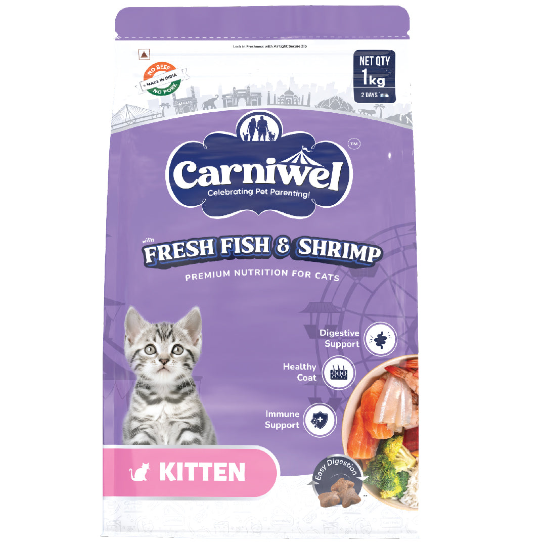Carniwel with Fresh Fish & Shrimp, Dry Cat Food, Kitten