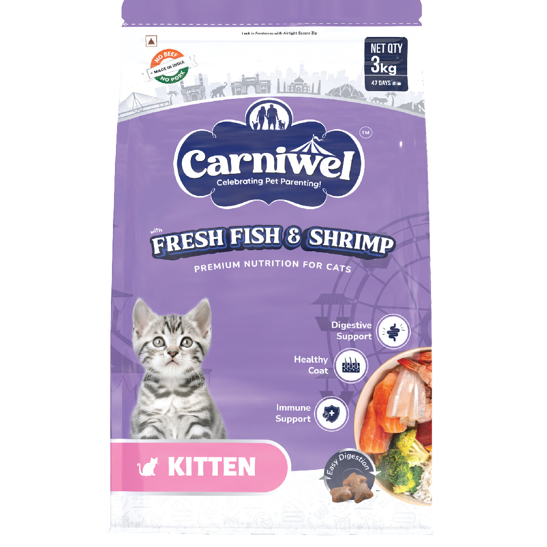 Carniwel with Fresh Fish & Shrimp, Dry Cat Food, Kitten