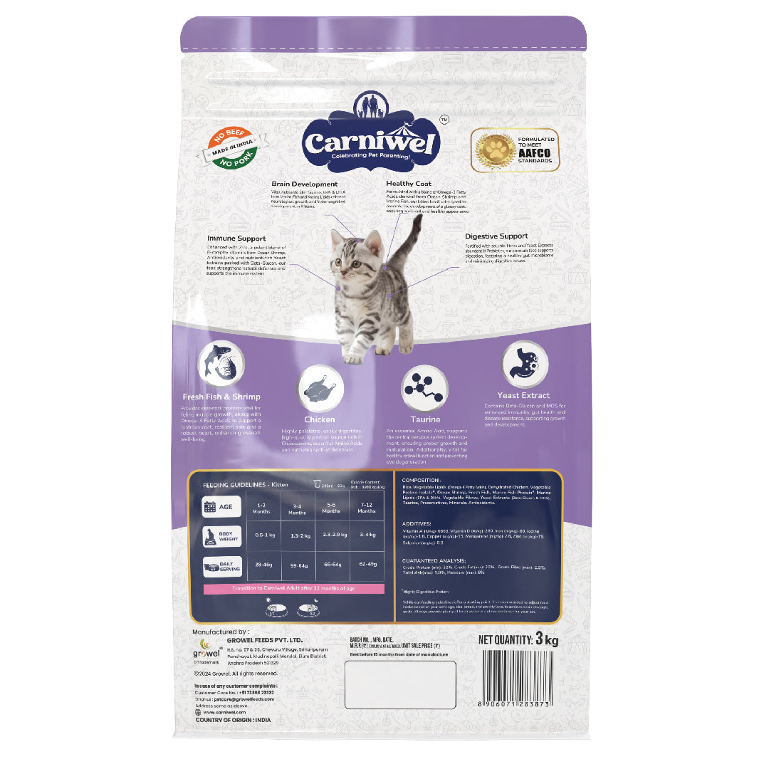 Carniwel with Fresh Fish & Shrimp, Dry Cat Food, Kitten