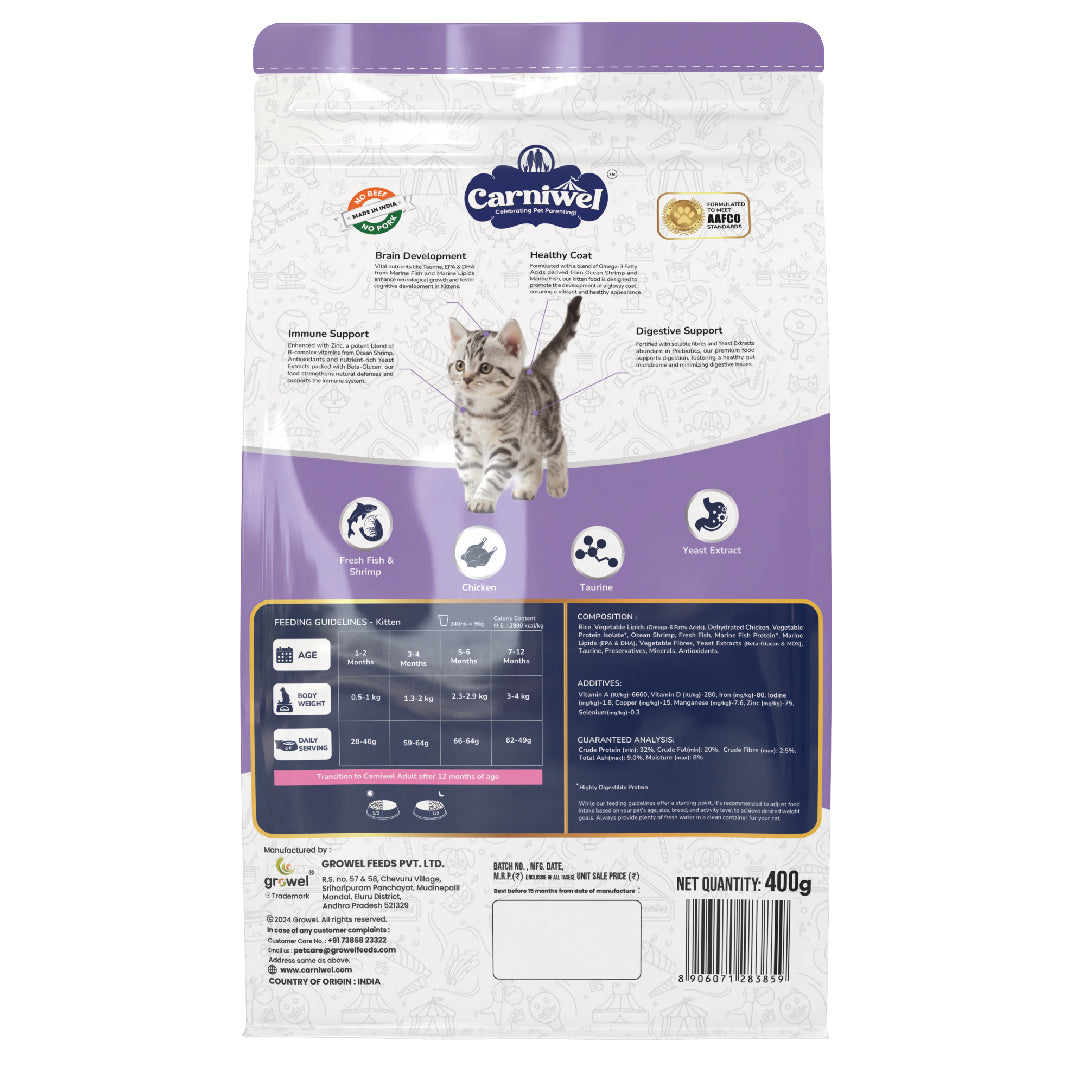 Carniwel with Fresh Fish & Shrimp, Dry Cat Food, Kitten