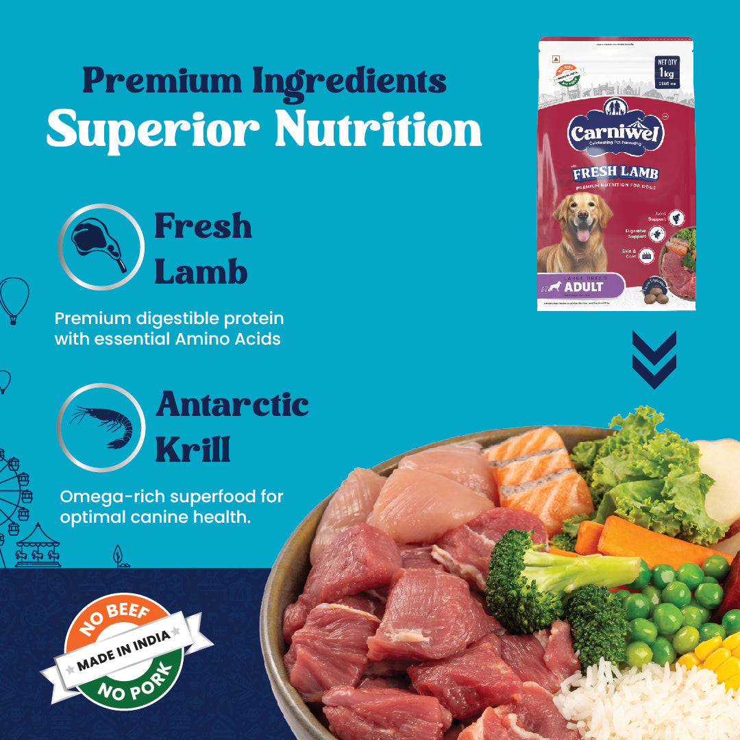 Carniwel with Fresh Lamb, Dry Dog Food for Large Breed, Adult