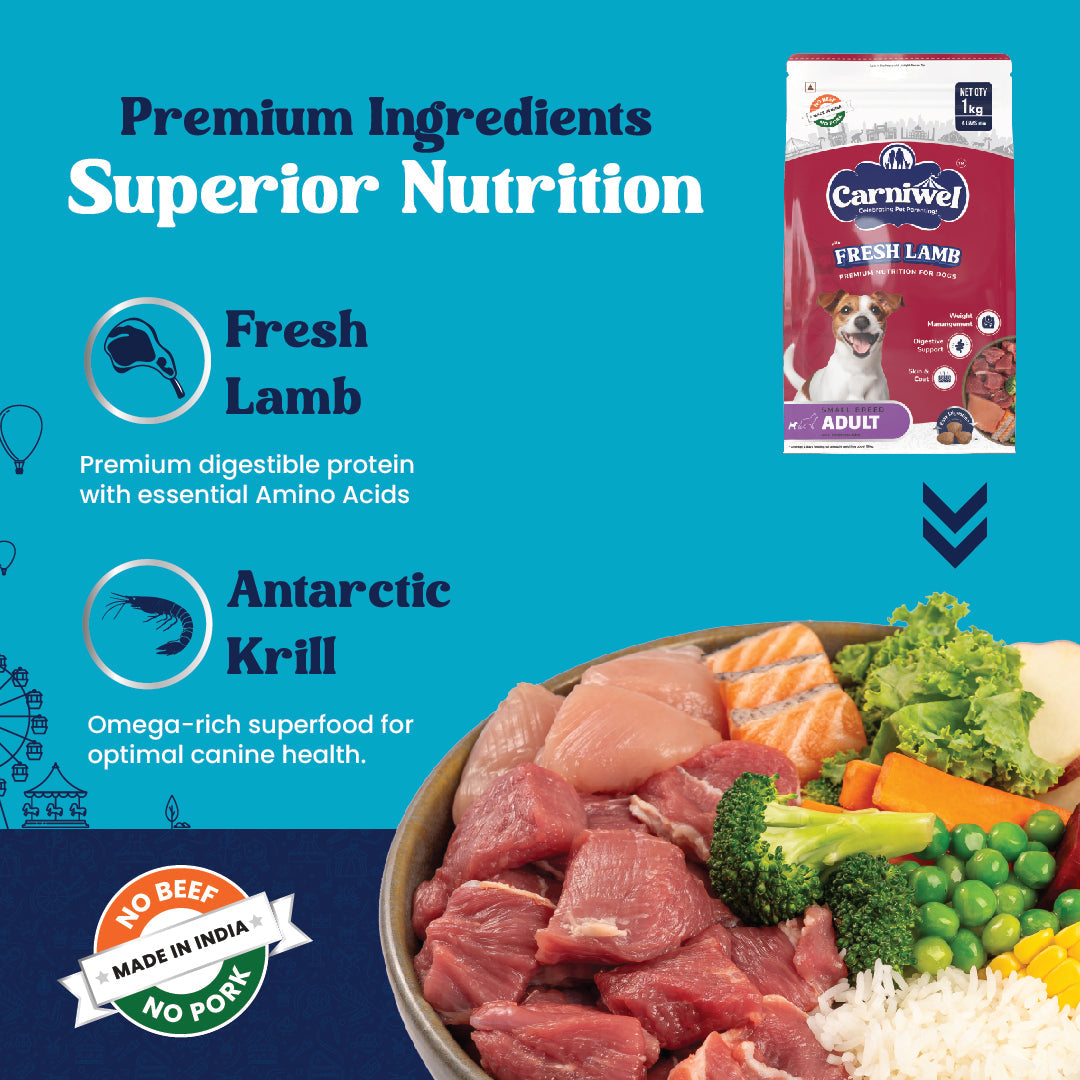 Carniwel with Fresh Lamb, Dry Dog Food for Small Breed, Adult