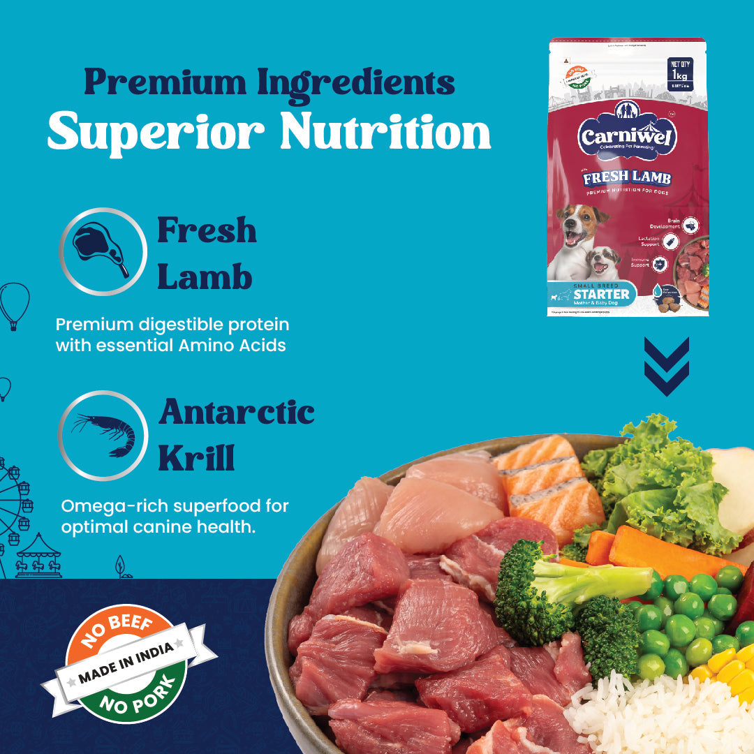Carniwel with Fresh Lamb, Dry Dog Food for Small Breed, Starter