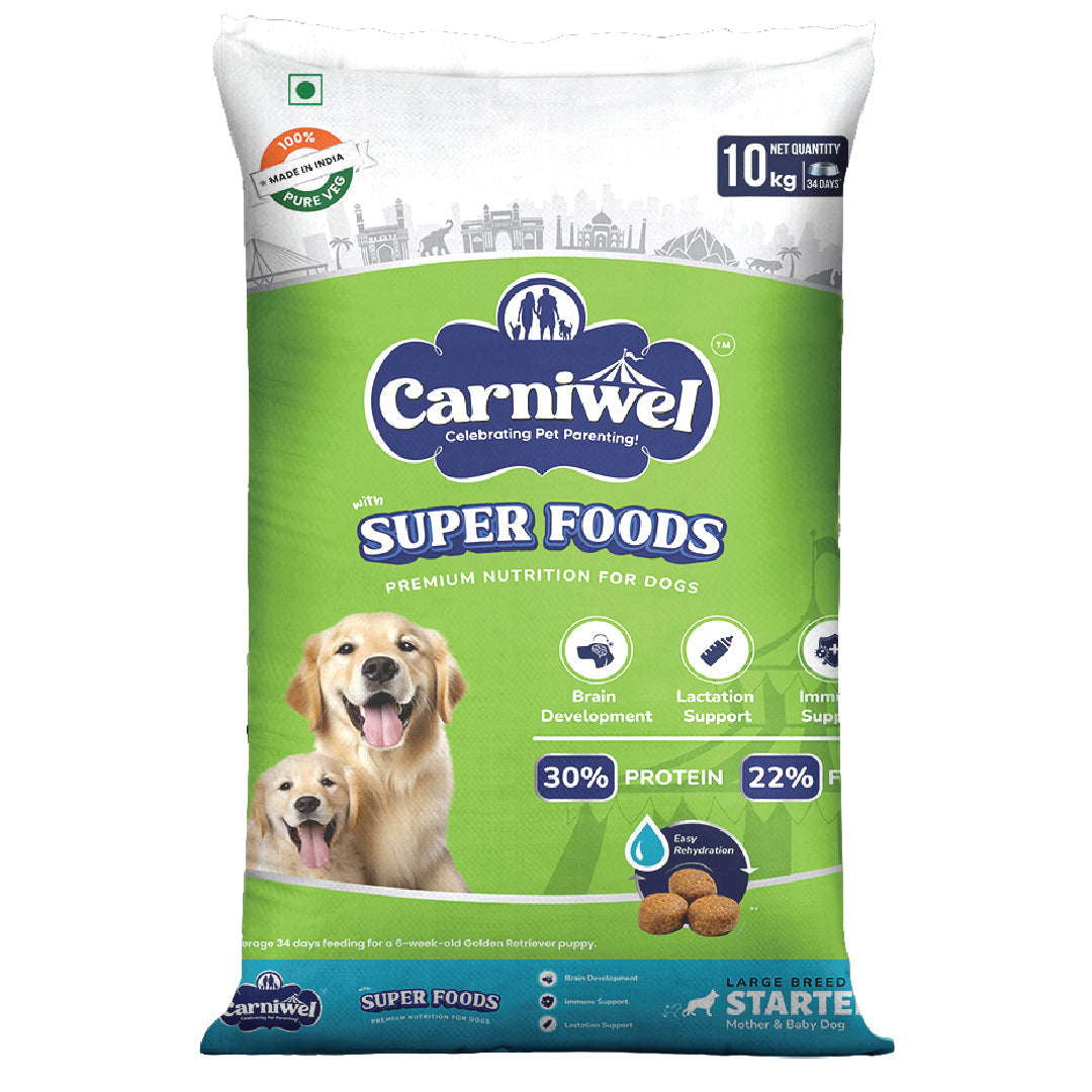Carniwel with Veg Superfoods, Dry Dog Food for Large Breed, Starter