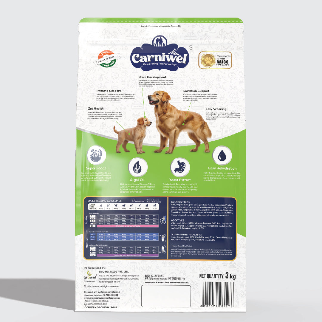 Carniwel with Veg Superfoods, Dry Dog Food for Large Breed, Starter