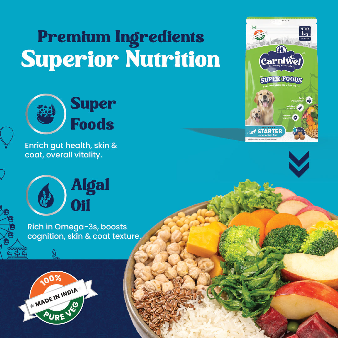 Carniwel with Veg Superfoods, Dry Dog Food for Large Breed, Starter