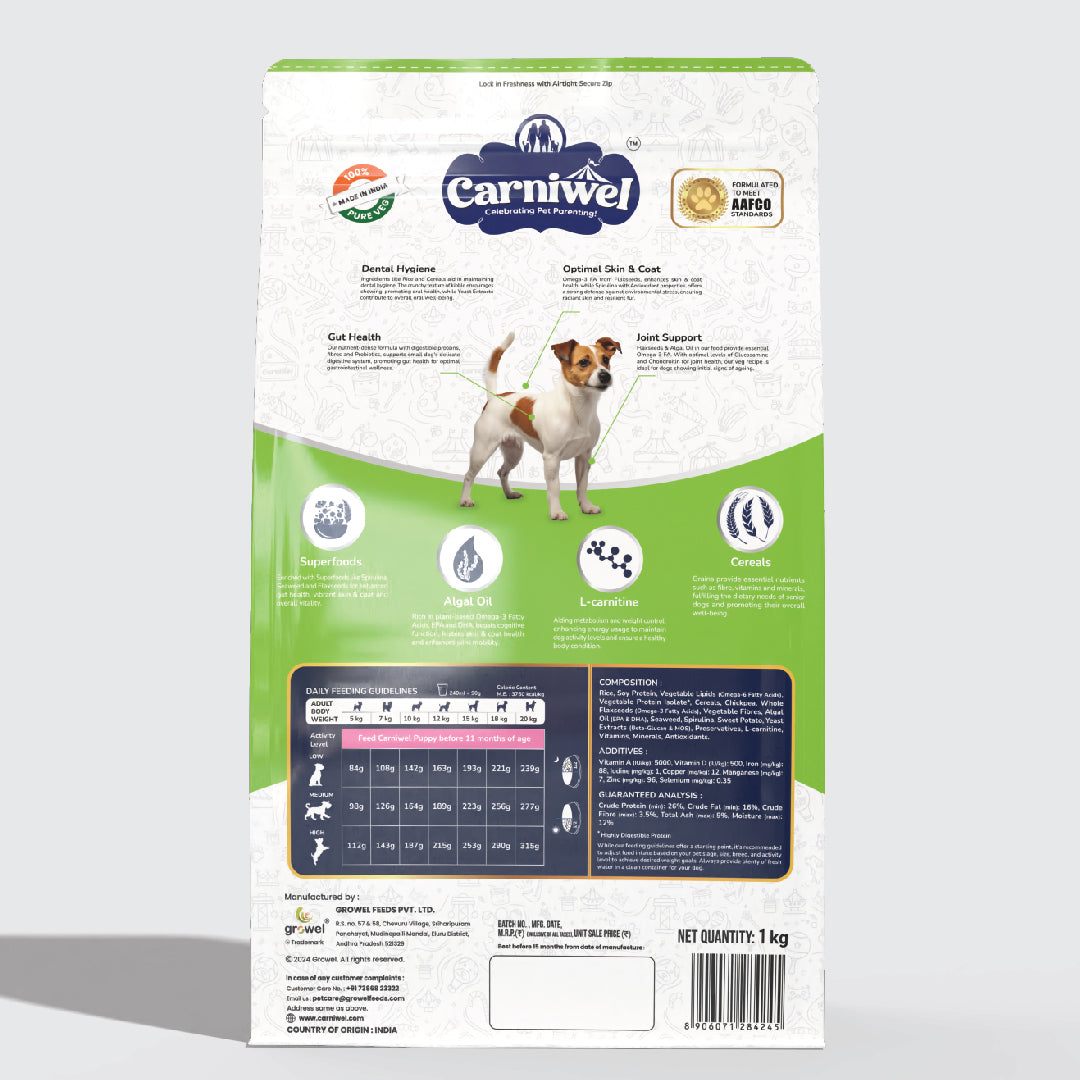 Carniwel with Veg Superfoods, Dry Dog Food for Small Breed, Puppy