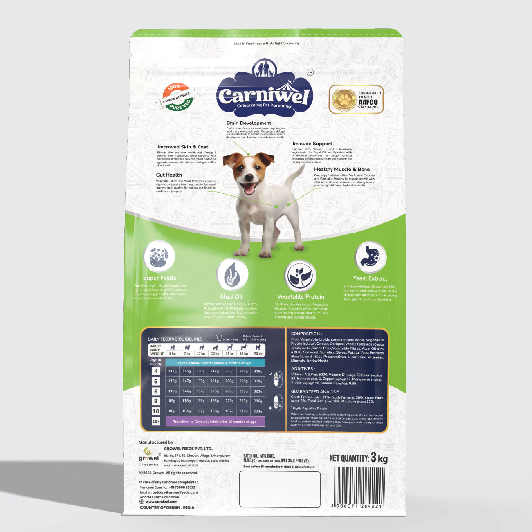 Carniwel with Veg Superfoods, Dry Dog Food for Small Breed, Puppy