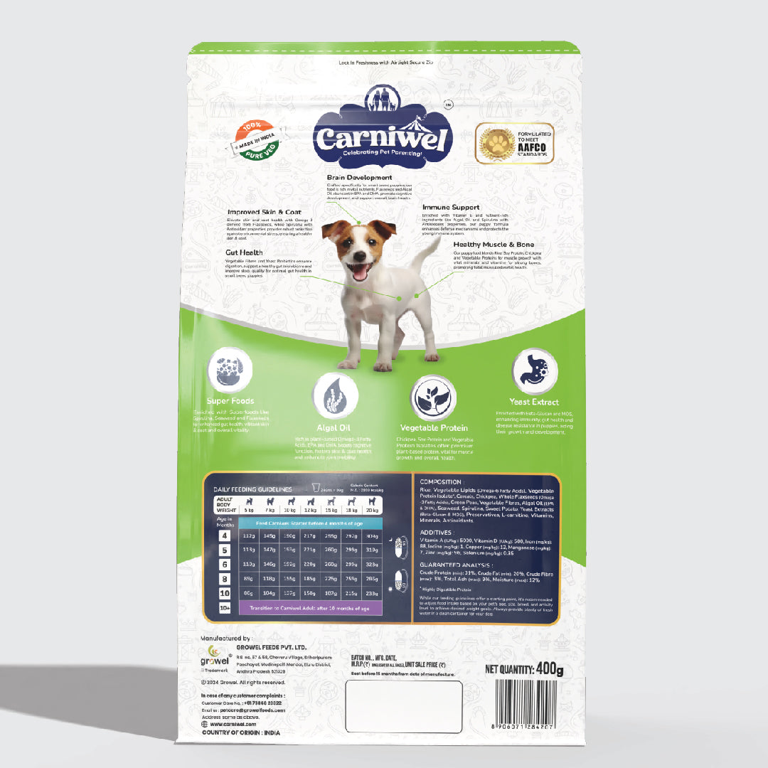 Carniwel with Veg Superfoods, Dry Dog Food for Small Breed, Puppy