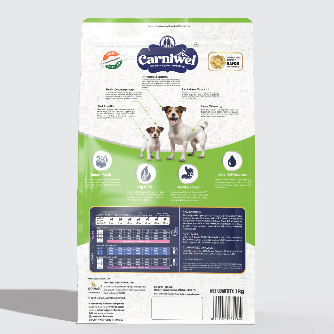 Carniwel with Veg Superfoods, Dry Dog Food for Small Breed, Starter