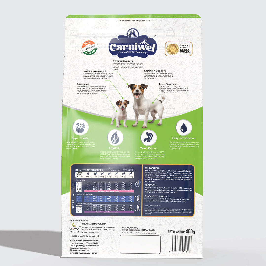 Carniwel with Veg Superfoods, Dry Dog Food for Small Breed, Starter