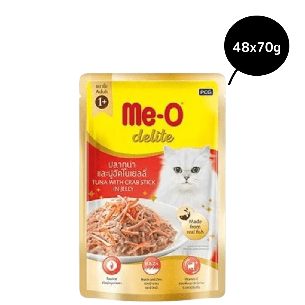 Meo Delite Pouch Tuna With Crab Stick In Jelly, 70 gms