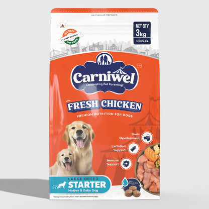 Carniwel with Fresh Chicken, Dry Dog Food for Large Breed, Starter