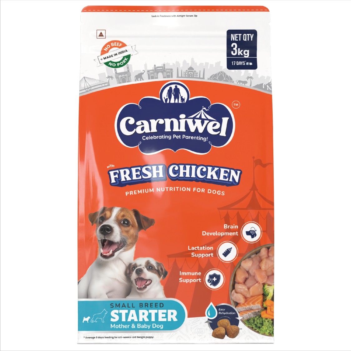 Carniwel with Fresh Chicken, Dry Dog Food for Small Breed, Starter