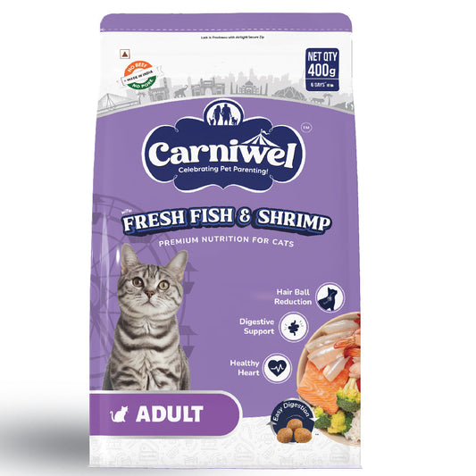 Carniwel with Fresh Fish & Shrimp, Dry Cat Food, Adult