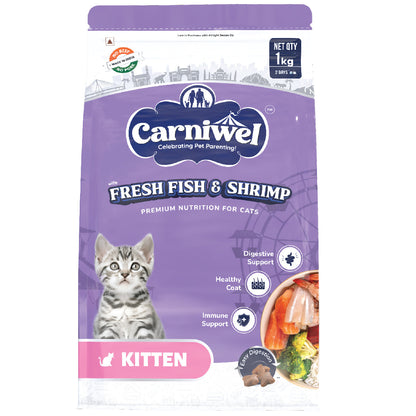 Carniwel with Fresh Fish & Shrimp, Dry Cat Food, Kitten