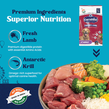 Carniwel with Fresh Lamb, Dry Dog Food for Large Breed, Adult