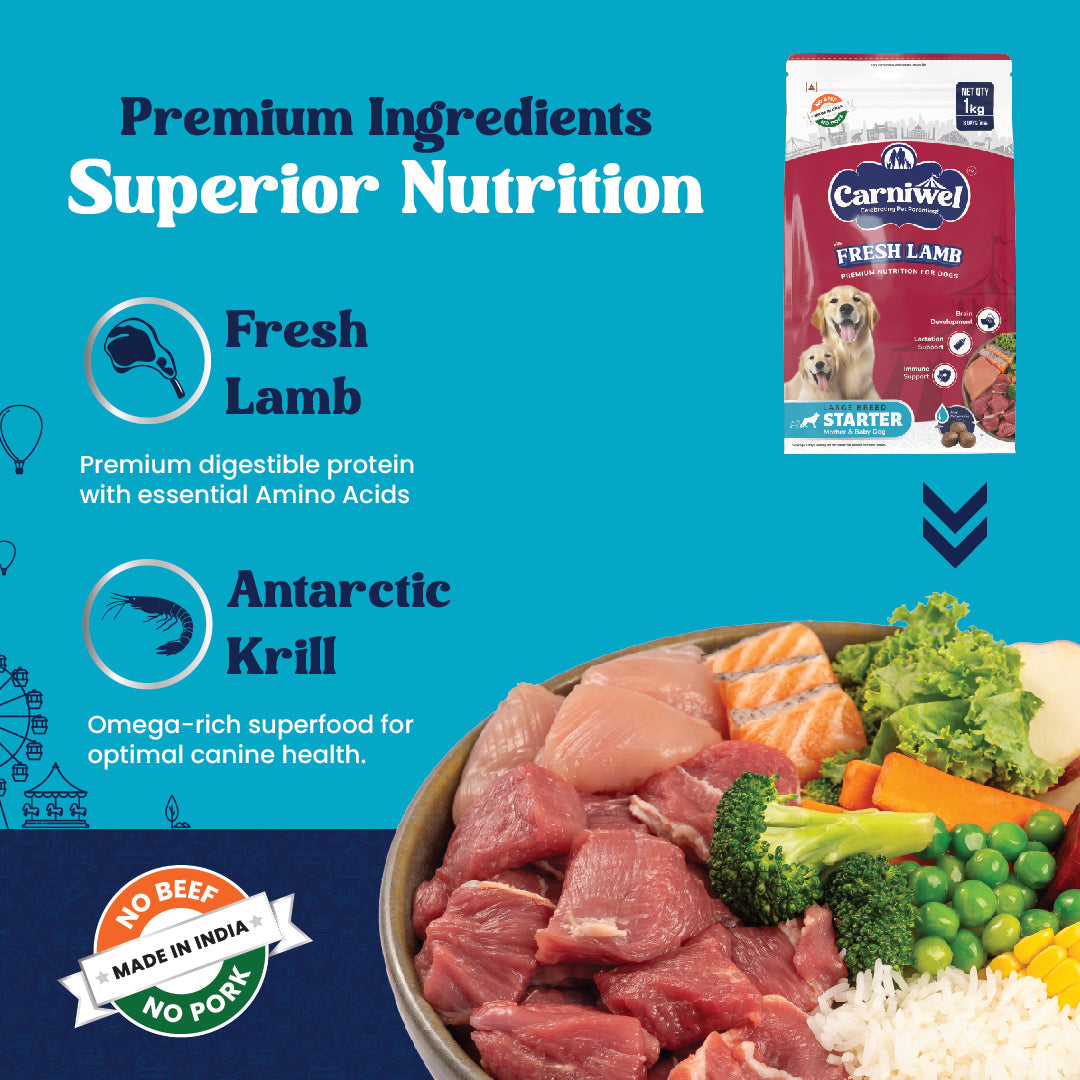 Carniwel with Fresh Lamb, Dry Dog Food for Large Breed, Starter