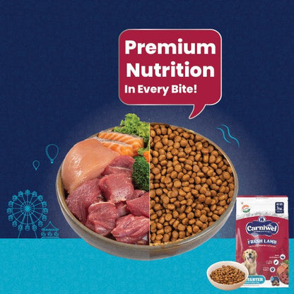 Carniwel with Fresh Lamb, Dry Dog Food for Large Breed, Starter
