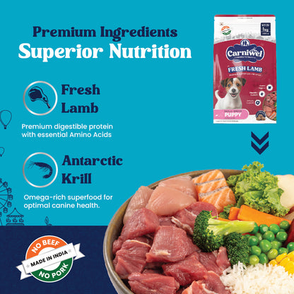 Carniwel with Fresh Lamb, Dry Dog Food for Small Breed, Puppy